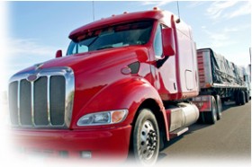 Red freight truck